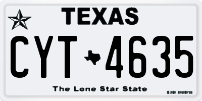 TX license plate CYT4635