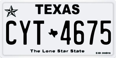 TX license plate CYT4675