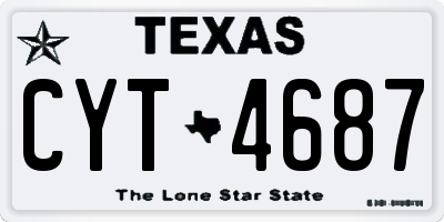 TX license plate CYT4687
