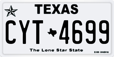 TX license plate CYT4699