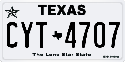 TX license plate CYT4707