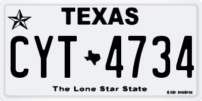 TX license plate CYT4734