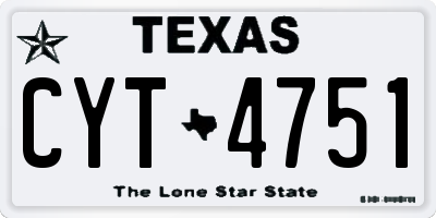 TX license plate CYT4751