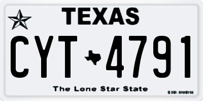 TX license plate CYT4791