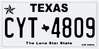 TX license plate CYT4809