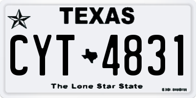 TX license plate CYT4831