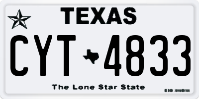 TX license plate CYT4833