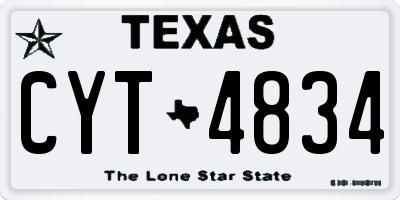 TX license plate CYT4834