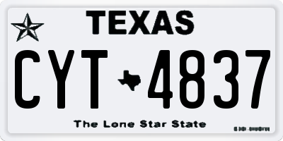 TX license plate CYT4837