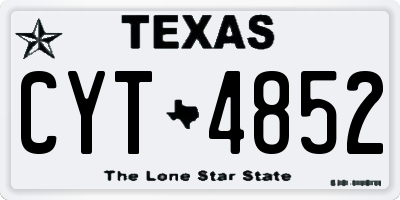 TX license plate CYT4852