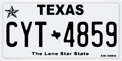 TX license plate CYT4859