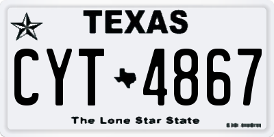 TX license plate CYT4867