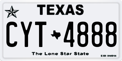 TX license plate CYT4888