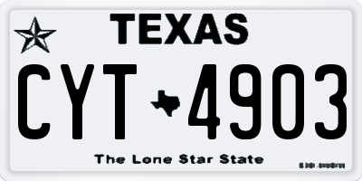 TX license plate CYT4903