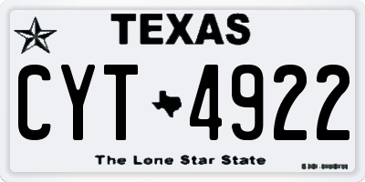 TX license plate CYT4922