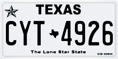 TX license plate CYT4926