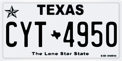 TX license plate CYT4950