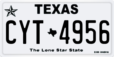 TX license plate CYT4956