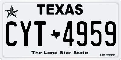 TX license plate CYT4959