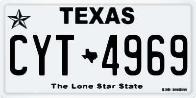 TX license plate CYT4969