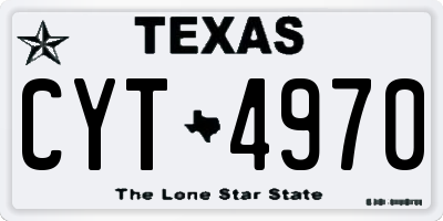 TX license plate CYT4970