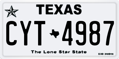 TX license plate CYT4987