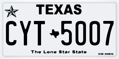 TX license plate CYT5007