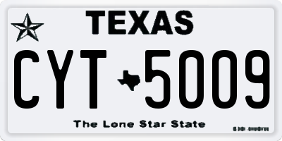 TX license plate CYT5009