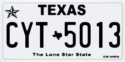 TX license plate CYT5013