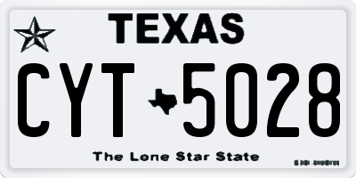 TX license plate CYT5028