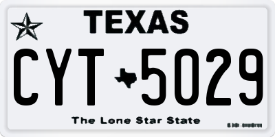TX license plate CYT5029