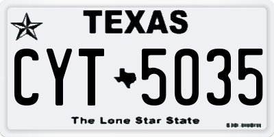 TX license plate CYT5035