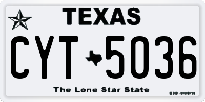 TX license plate CYT5036