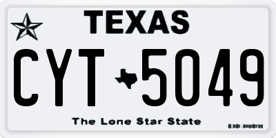 TX license plate CYT5049
