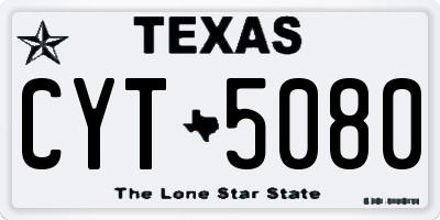 TX license plate CYT5080
