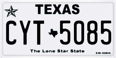 TX license plate CYT5085