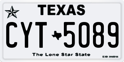 TX license plate CYT5089