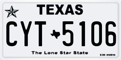 TX license plate CYT5106