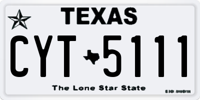 TX license plate CYT5111
