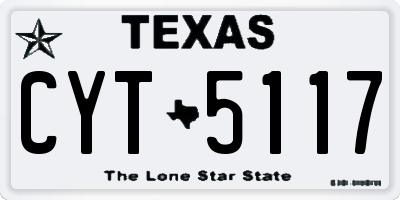 TX license plate CYT5117