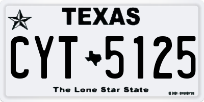 TX license plate CYT5125