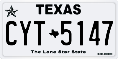 TX license plate CYT5147