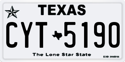 TX license plate CYT5190