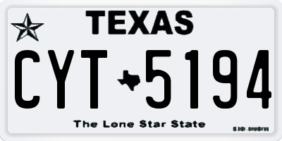 TX license plate CYT5194