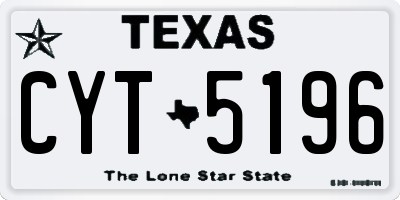 TX license plate CYT5196