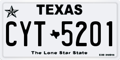 TX license plate CYT5201