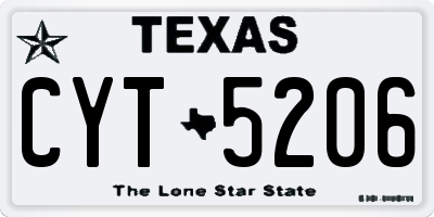 TX license plate CYT5206
