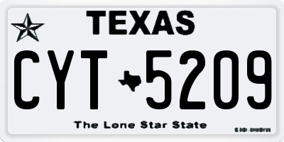 TX license plate CYT5209
