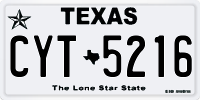 TX license plate CYT5216