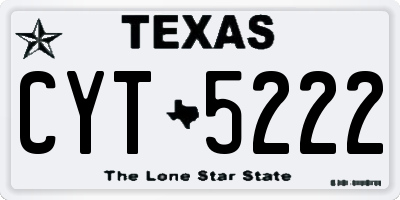 TX license plate CYT5222